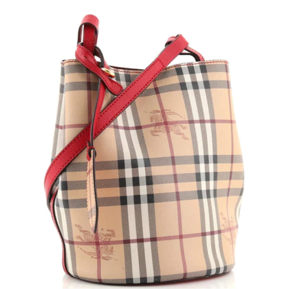 Authentic Burberry Haymarket Bucket bag (Red)